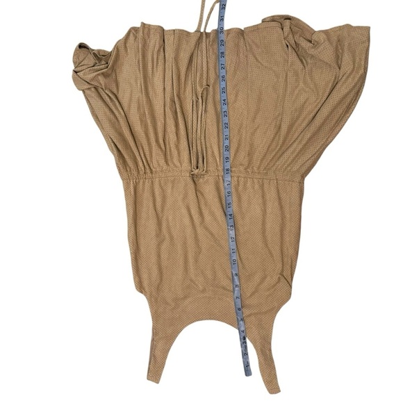 Free people movement faux suede perforated mini dress tan small - Picture 4 of 8